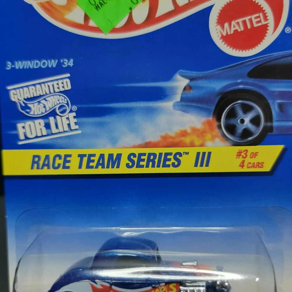 1997 Hot Wheels Race Team Series III Blue 3-Window '34 Ford